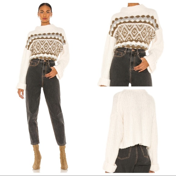 Free People Alpine Crop Mock Neck Sweater XS NWT - Picture 2 of 7